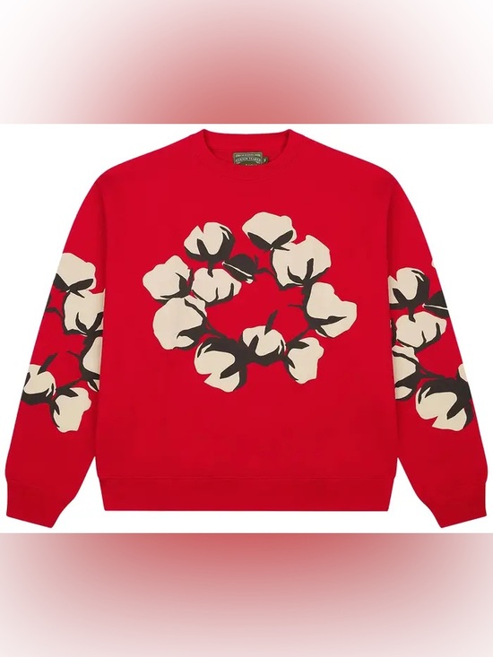 Denim Tears Sweaters - Denim Tears x Cactus Plant Flea Market Cactus Tears Crewneck 'Red'